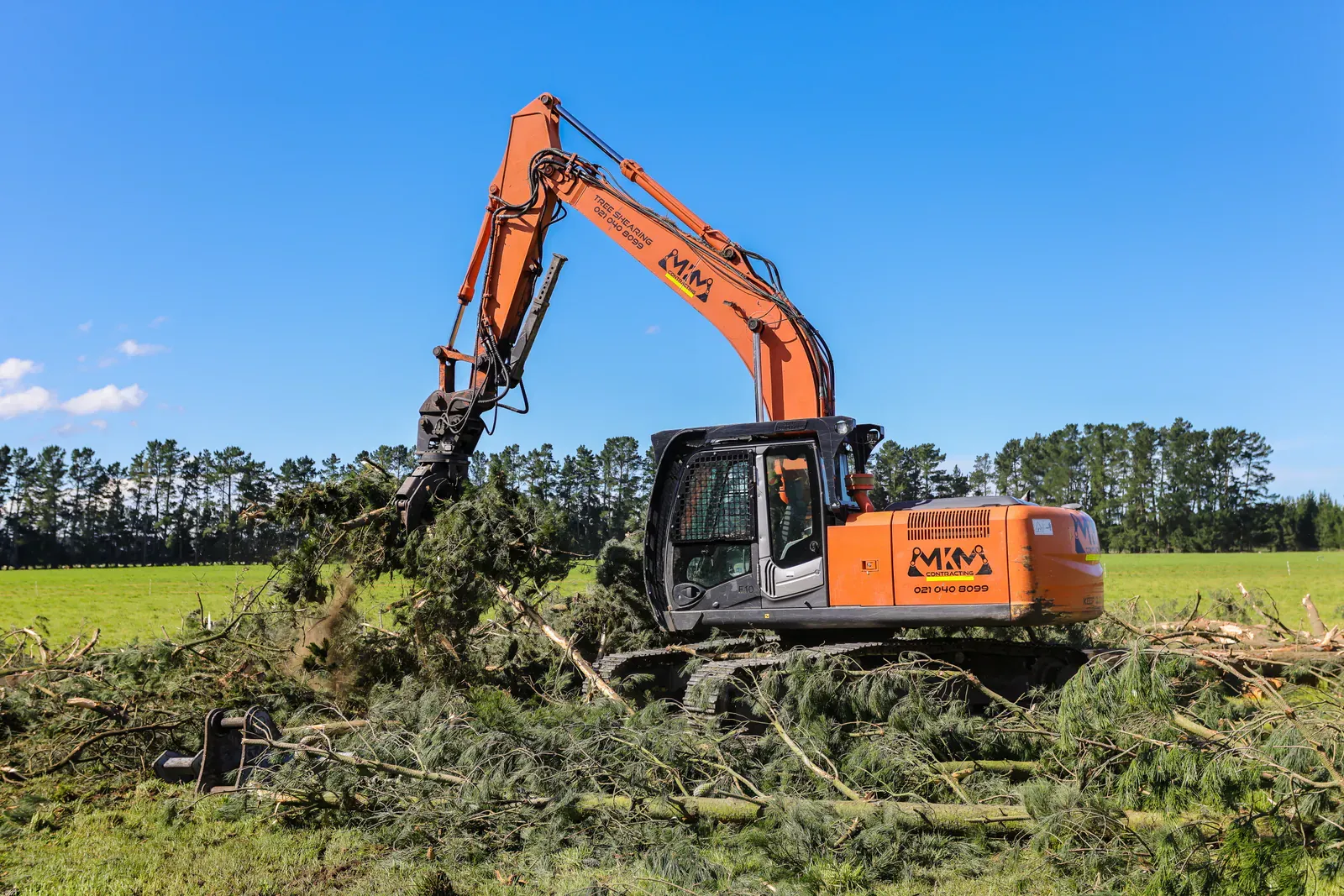 Satisfied MKM Trees customers with completed tree service projects across Canterbury